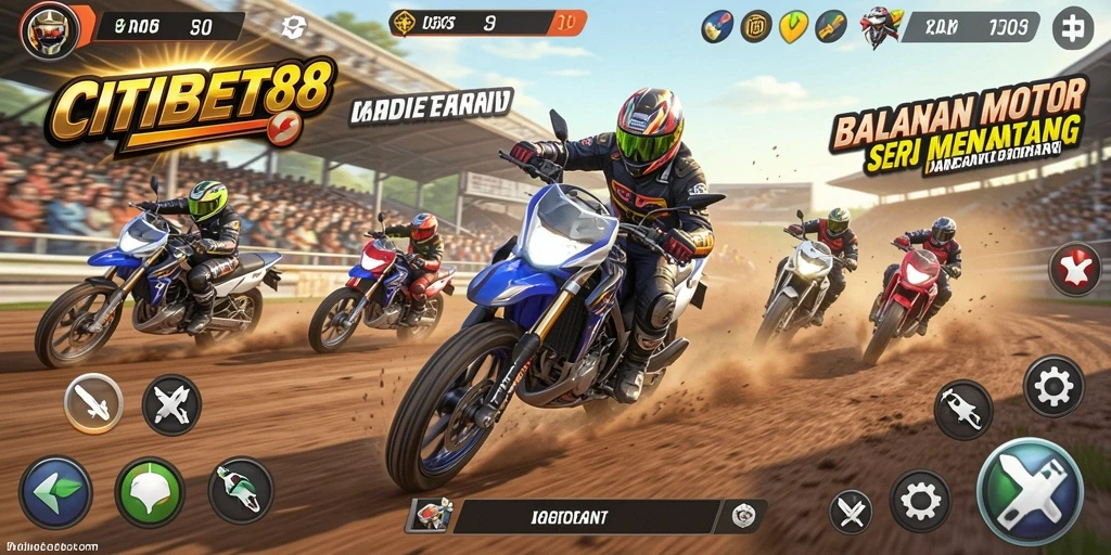 Gameplay CITIBET88 yang seru dengan motor balap yang menantang.