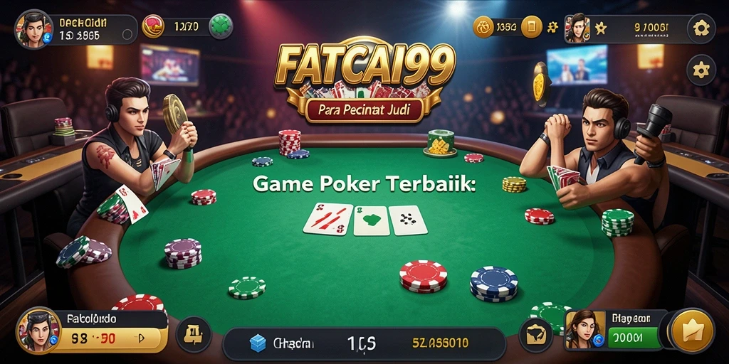 Tampilan gameplay Poker yang mendebarkan di FATCAI99.