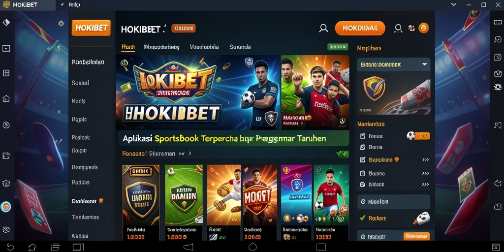Tampilan gameplay utama HOKIBET dalam taruhan olahraga.