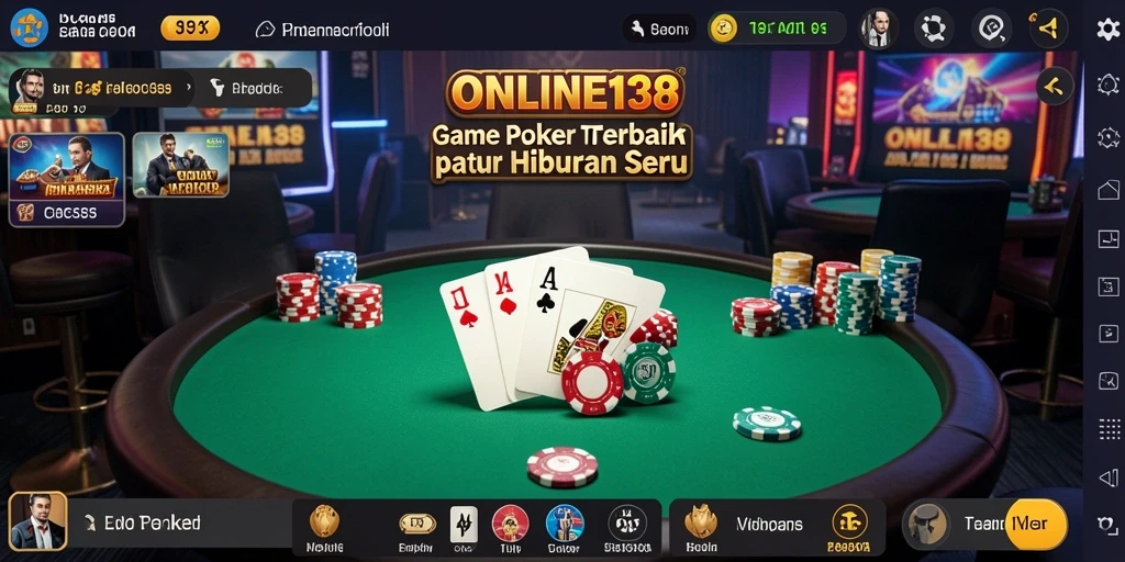 Tampilan gameplay Poker yang seru dan interaktif di ONLINE138.
