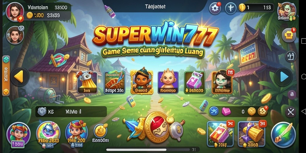 Tampilan seru gameplay SUPERWIN777 yang penuh warna.