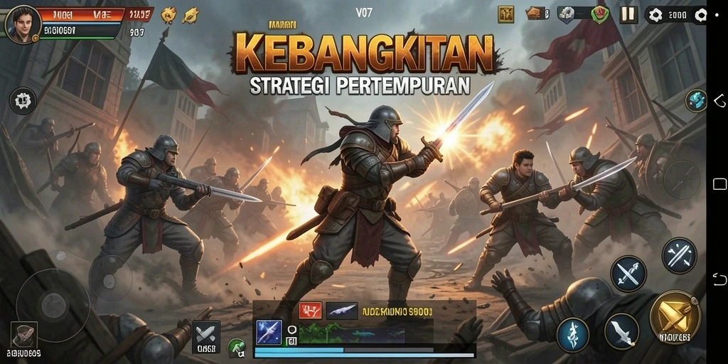 Tangkapan layar V07 menunjukkan intensitas pertempuran strategi.